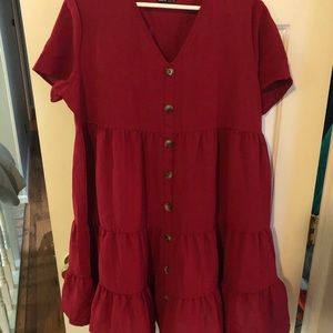 Light ruffle hem dress XL